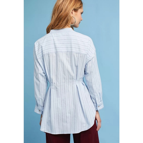 Maeve Anthropology Benna Striped Buttondown Cotton Shirt Size 2 - Picture 2 of 16